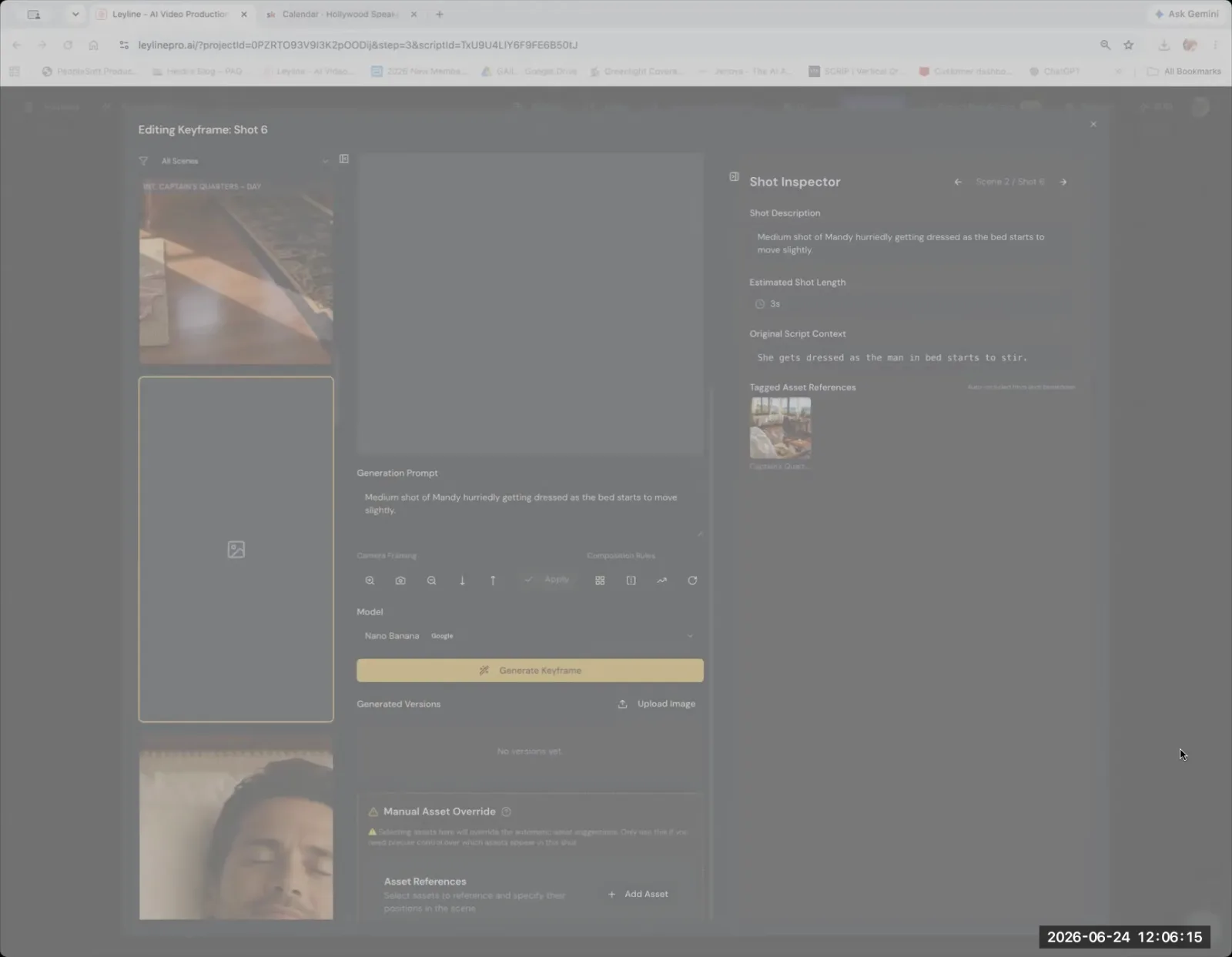 The Leyline keyframe editor, showing the 'Upload Image' button for adding a custom keyframe.